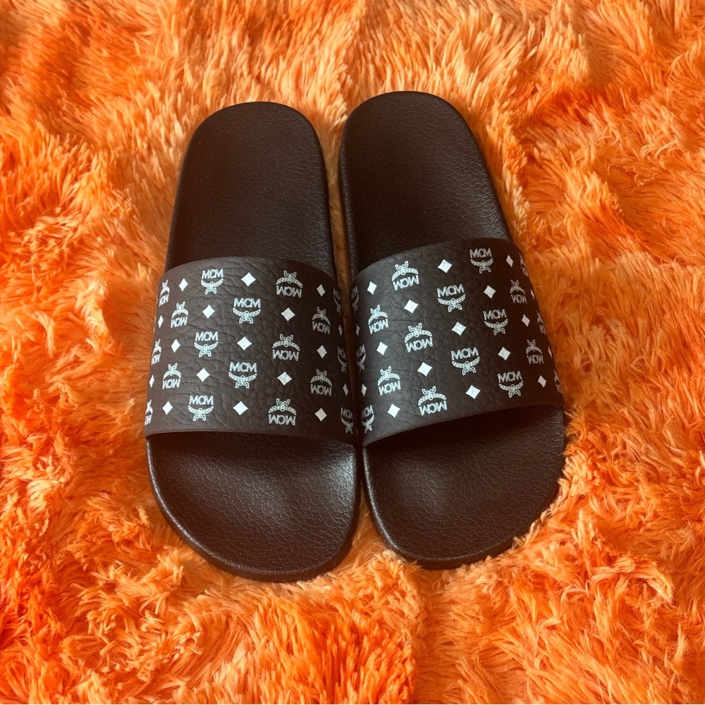 MCM Monogram Rubber Slides Men EU 45/ US 12
